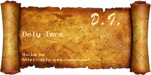 Dely Imre névjegykártya