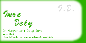 imre dely business card